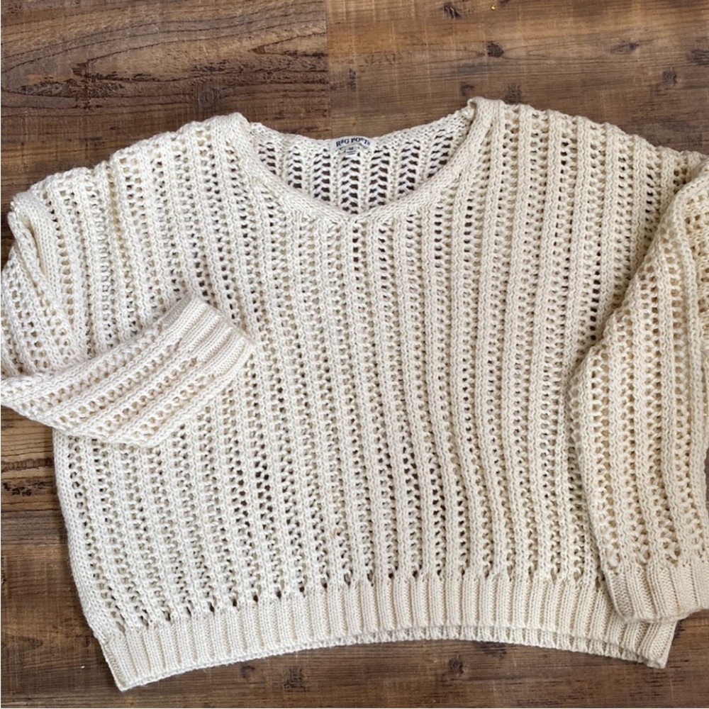 Cozy Cream Open-Knit Sweater